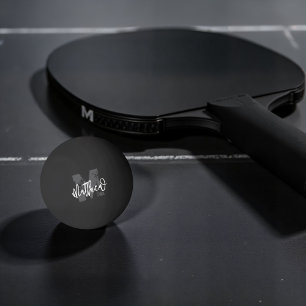 Pelota De Ping Pong Monograma Moderno Guay Grunge Añadir su nombre