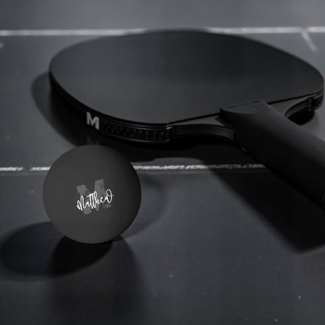 Pelota De Ping Pong Monograma Moderno Guay Grunge Añadir su nombre (Subido por el creador)