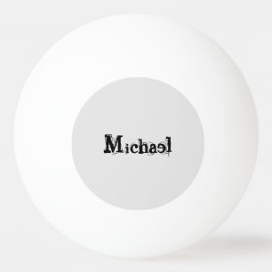 Pelota De Ping Pong Monograma moderno minimalista nombre negro gris