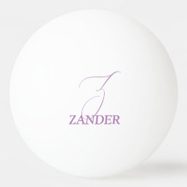 Pelota De Ping Pong Monograma Morado Pálido
