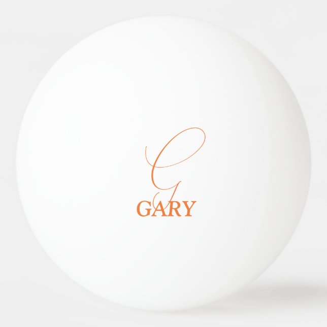 Pelota De Ping Pong Monograma Naranja (Anverso)