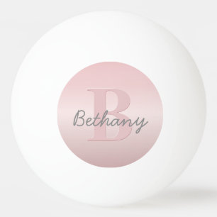 Pelota De Ping Pong Monograma personalizado rosa y letra de tu nombre