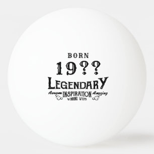 Pelota De Ping Pong Monograma retro de cumpleaños personalizado