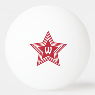 Pelota De Ping Pong Monograma Rojo Super Star Inicial