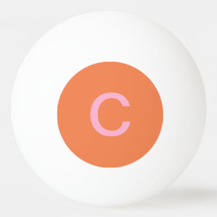 Pelota De Ping Pong Monograma rosa naranja Color inicial moderno perso