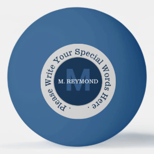 Pelota De Ping Pong monograma: texto personalizado sobre promoción azu