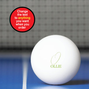 Pelota De Ping Pong Monograma Verde Guisante