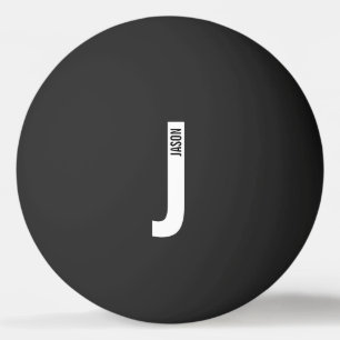 Pelota De Ping Pong Monograma y nombre negrita personalizado moderno