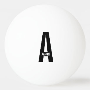 Pelota De Ping Pong Monograma y nombre negrita personalizado moderno