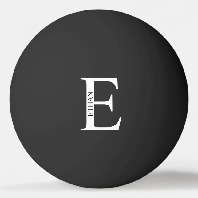 Pelota De Ping Pong Monograma y nombre personalizados (Reverso)