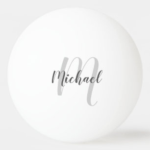 Pelota De Ping Pong Monograma y nombre personalizados de escritura mod
