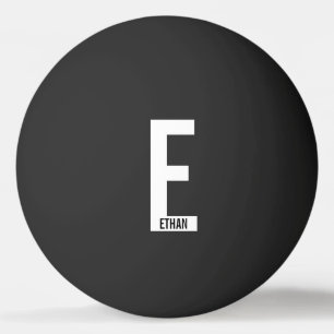Pelota De Ping Pong Monograma y nombre personalizados en negrita moder