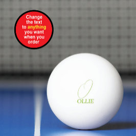 Pelota De Ping Pong Monogramado de Pea Green