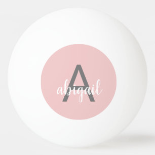 Pelota De Ping Pong Monogramado Rubor Pink Agregar su propio nombre
