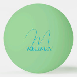 Pelota De Ping Pong Monogramado verde azulado