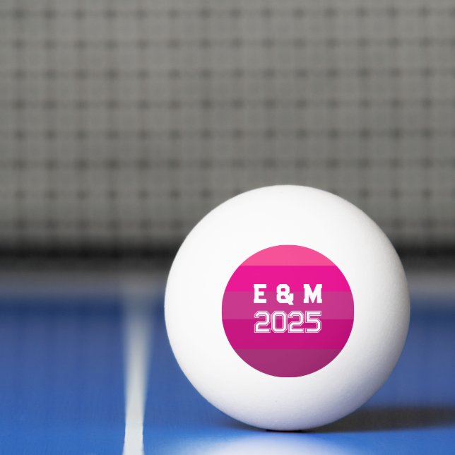 Pelota De Ping Pong Monogramas y años de personalizable (Neto)
