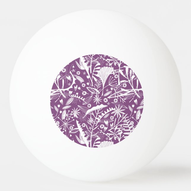 Pelota De Ping Pong Morado botánico moderno (Reverso)