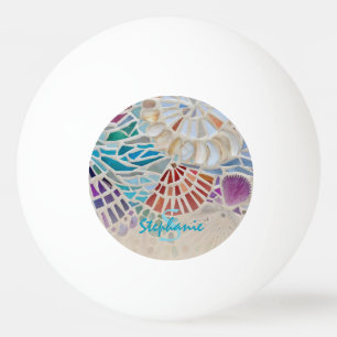 Pelota De Ping Pong Mosaico de conchas personalizado