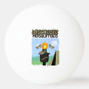 Pelota De Ping Pong Mosquitos de Wisconsin Dibujo Animado - Campamento