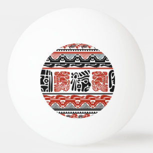 Pelota De Ping Pong Motivos indios, rojo negro, patrón sin costuras.