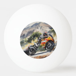 Pelota De Ping Pong Motocicleta acorralando una montaña