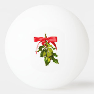 Pelota De Ping Pong Muérdago de las Felices Navidad
