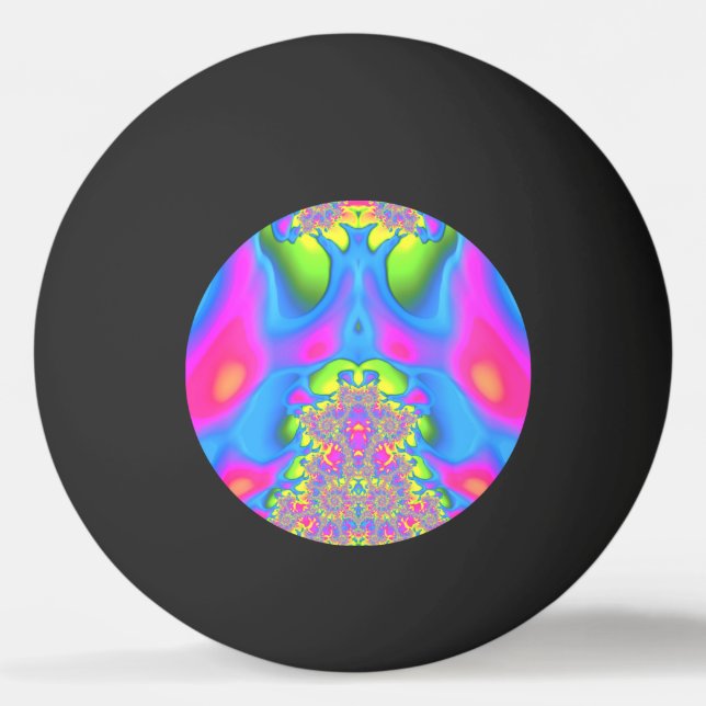Pelota De Ping Pong Multitud de sombras brillantes ~ Diseño fractal ~ (Anverso)