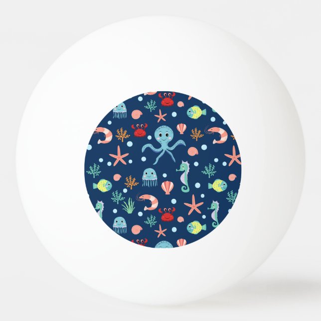 Pelota De Ping Pong Mundo Marino (Anverso)
