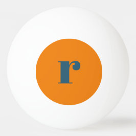 Pelota De Ping Pong Naranja azul moderno Monograma Ping Pong Ball