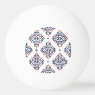 Pelota De Ping Pong Naranja azul ornamental: sin costura vintage