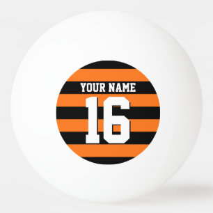 Pelota De Ping Pong Naranja de calabaza negro equipo camiseta de perri