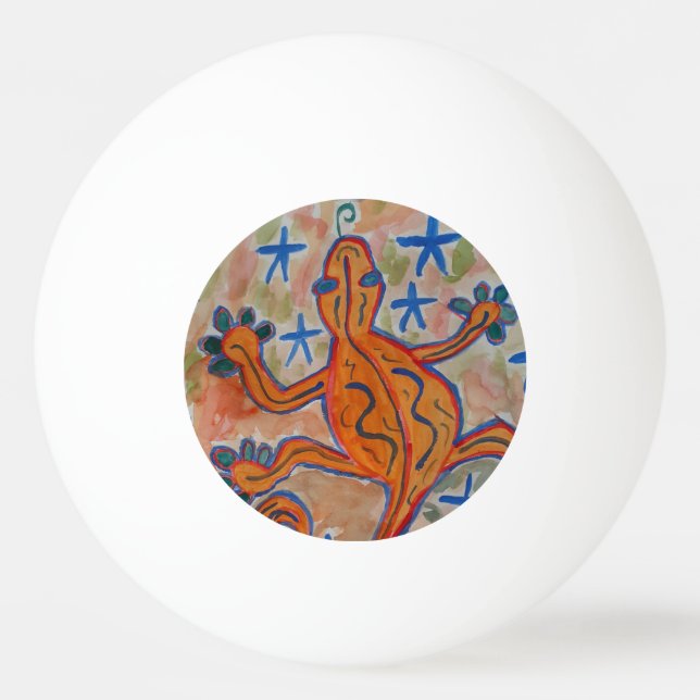 Pelota De Ping Pong Naranja Gecko (Anverso)