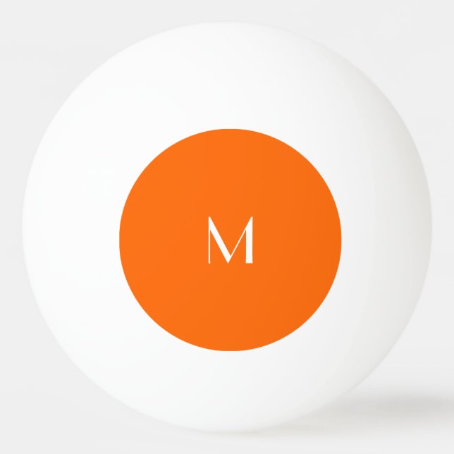 Pelota De Ping Pong naranja neón - monogramado  (Anverso)