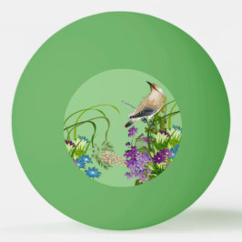 Pelota De Ping Pong Naturaleza Vegetación acuarela Floral Pájaro Lilac