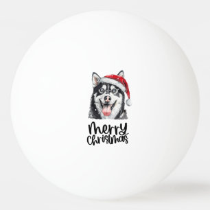 Pelota De Ping Pong Navidad con perro de Santa