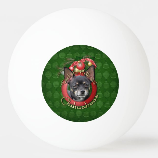 Pelota De Ping Pong Navidad - cubierta los pasillos - chihuahuas - (Reverso)