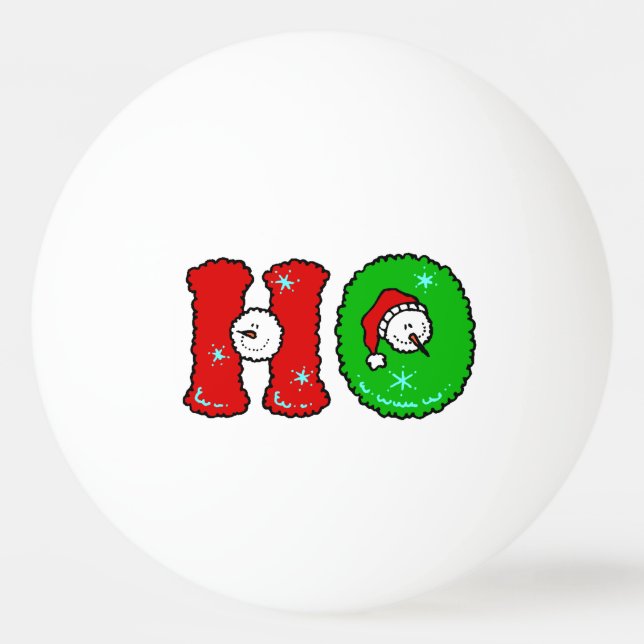 Pelota De Ping Pong Navidad lindo del muñeco de nieve de la risa de (Anverso)