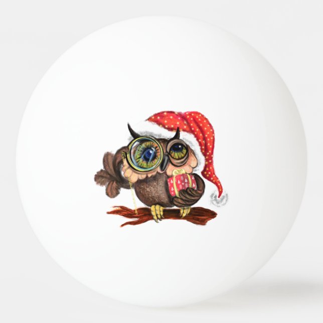 Pelota De Ping Pong Navidad Owl Ping Pong Ball (Anverso)