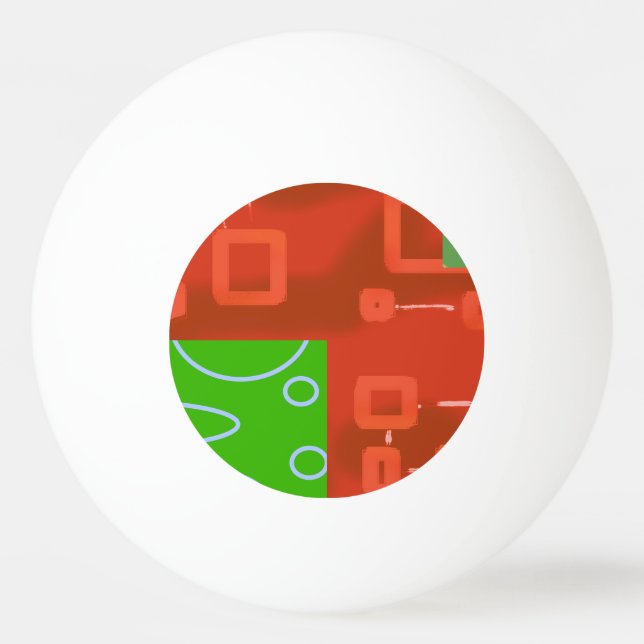 Pelota De Ping Pong Navidad Verde Roja  (Anverso)