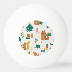 Pelota De Ping Pong Navidades Animales Forestales: Vibe de época
