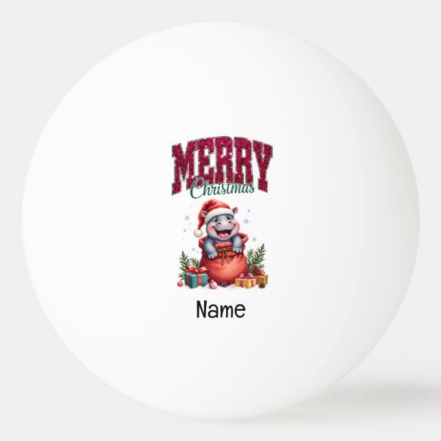 Pelota De Ping Pong Navidades de Hippo temática para jugador de Ping P (Anverso)
