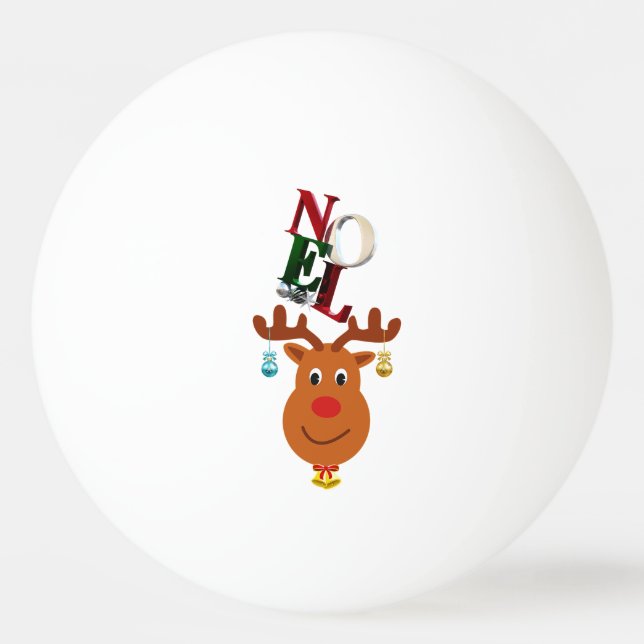 Pelota De Ping Pong Navidades de Noel Deer Bells Bauble Rudolf Snowfla (Anverso)