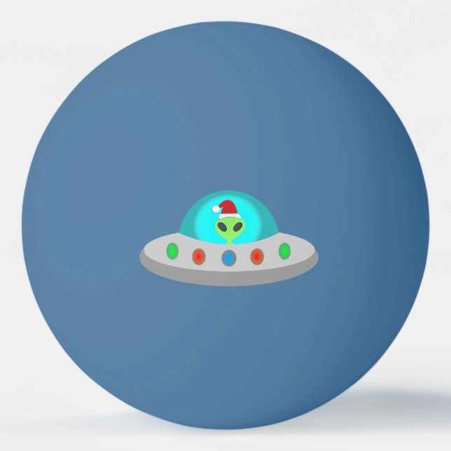 Pelota De Ping Pong Navidades de UFO Ho Ho Alien volador (Anverso)