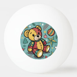 Pelota De Ping Pong Navidades de Whimsical Patchwork Teddy Bear