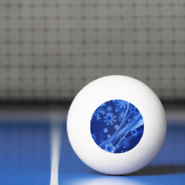 Pelota De Ping Pong Navidades del Blue Winter Snowflakes