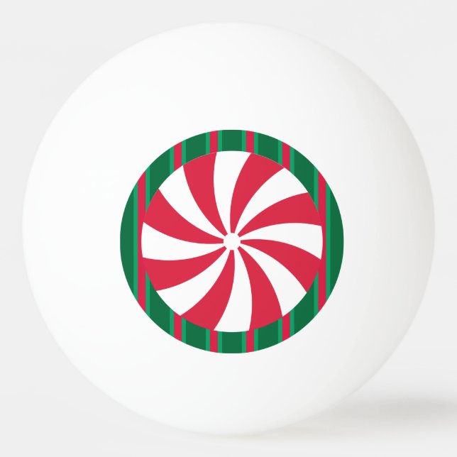 Pelota De Ping Pong Navidades divertidos y aficionados Peppermint Cand (Anverso)