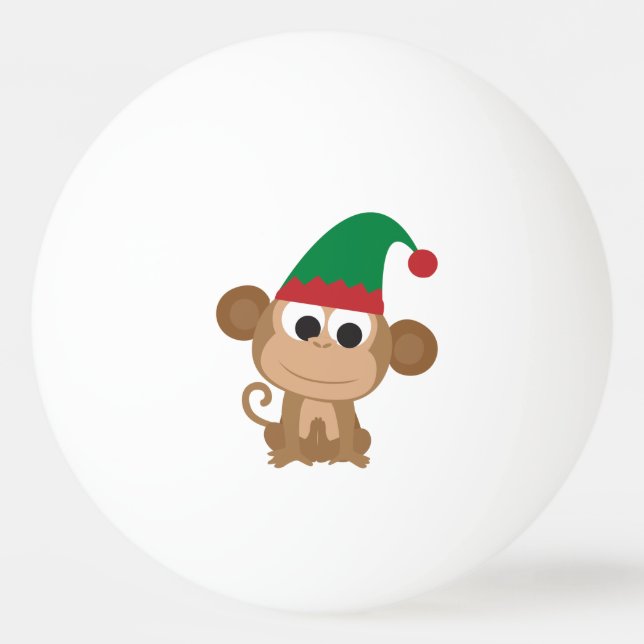 Pelota De Ping Pong Navidades Elf Monkey (Anverso)