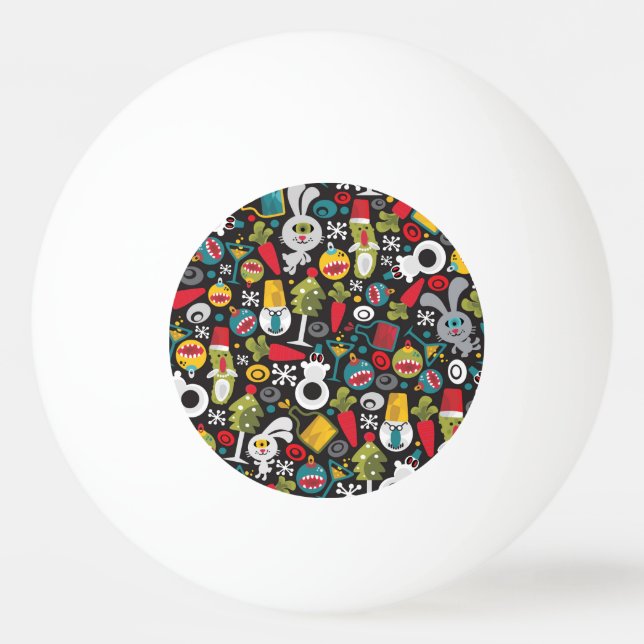 Pelota De Ping Pong Navidades feos y Año Nuevo feliz (Anverso)
