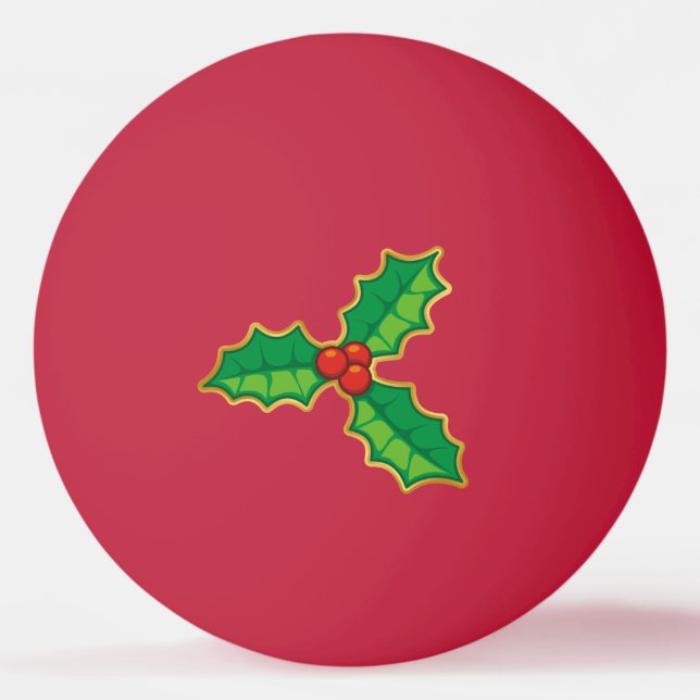 Pelota De Ping Pong Navidades holly (Anverso)
