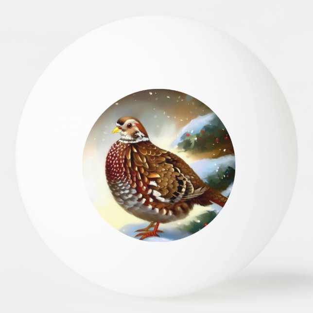Pelota De Ping Pong Navidades Partridge (1) (Anverso)